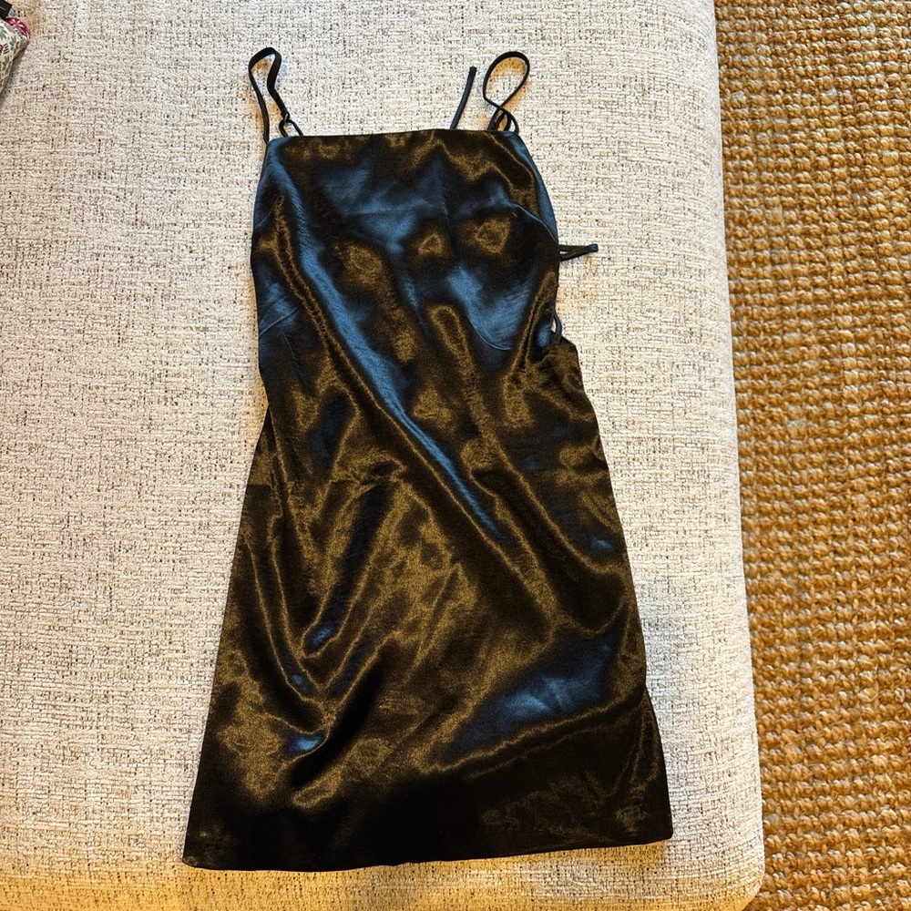 Silence + Noise Shimmering Black Mini Dress